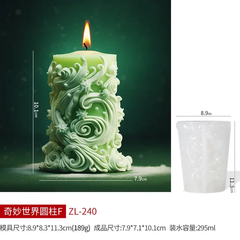 Wave Cylindrical Candle 