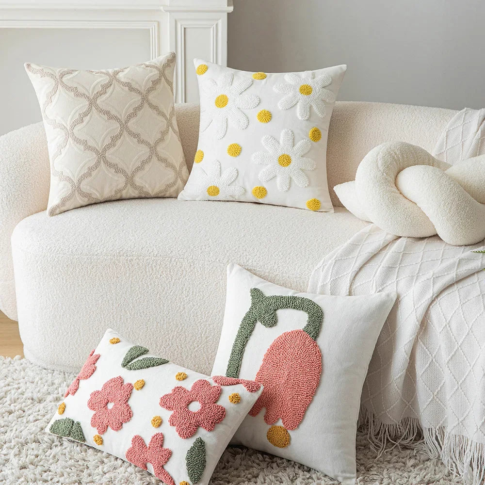 Flower Throw Pillow Covers | Sofa Pillow Cases | Exquisite Décor